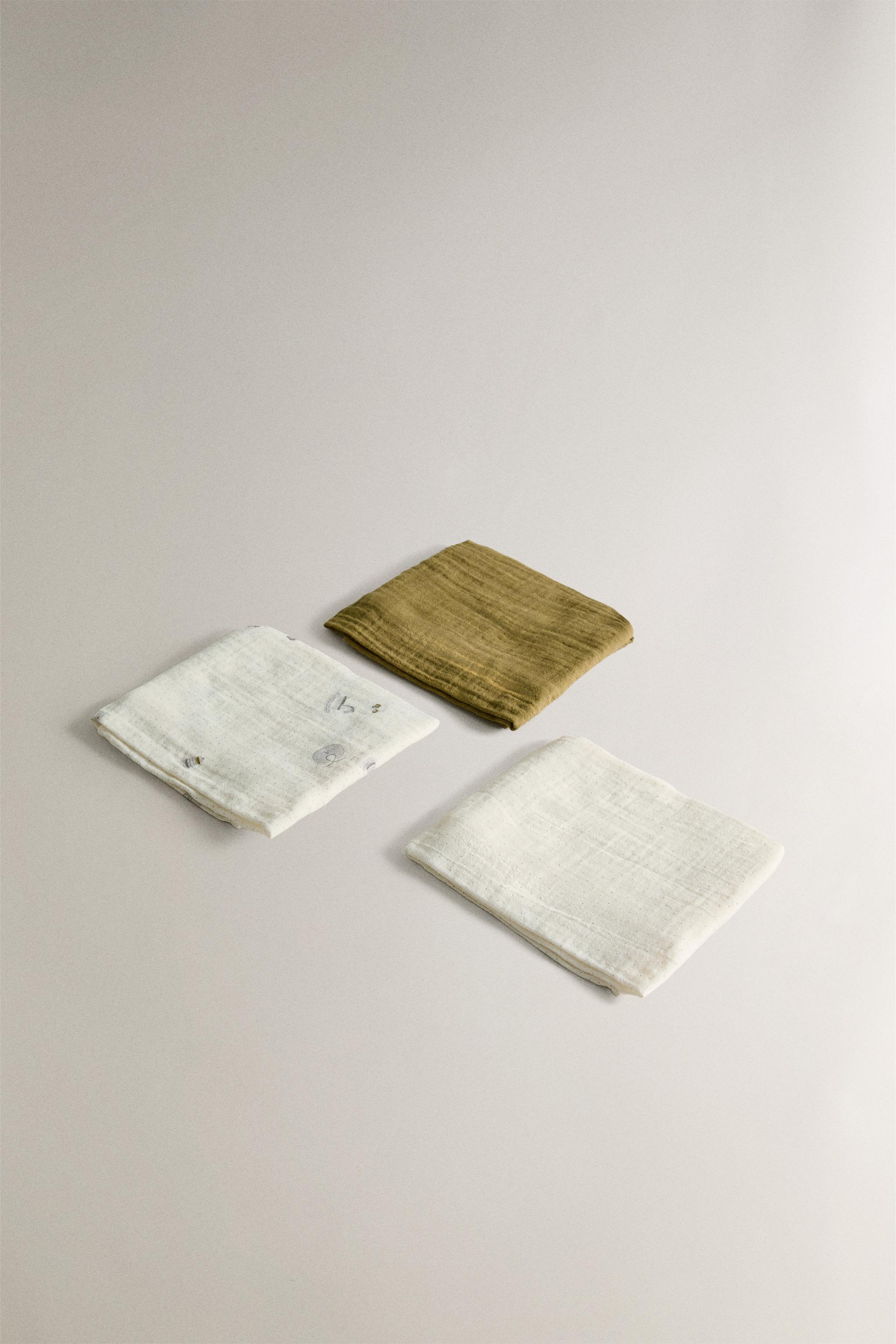 BABY MUSLIN CLOTHS (SET OF 3)